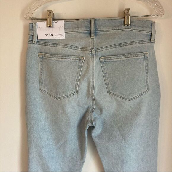 Loft Women’s NWT high waist skinny distressed ankle light wash jeans size 29/8P - Picture 6 of 9